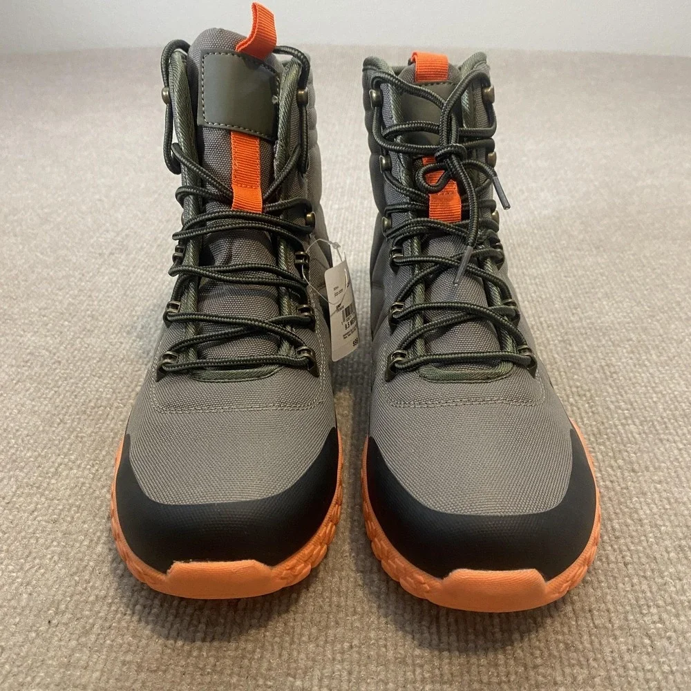 St. John's Bay Snow‎ Boots Mens Size 9.5 Gray Synthetic Lace Up Ankle Winter New